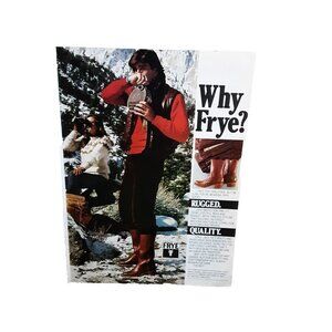 1982 Frye Rugged Quality Boots Original Print Ad vintage 80s